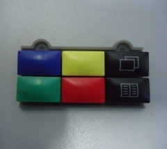 Silicone Buttons with Multicolour Plastic